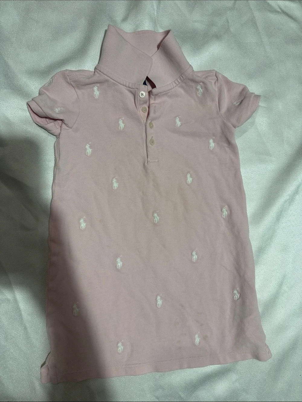 Ralph Lauren Light Pink Polo Dress with Embroidered Logos